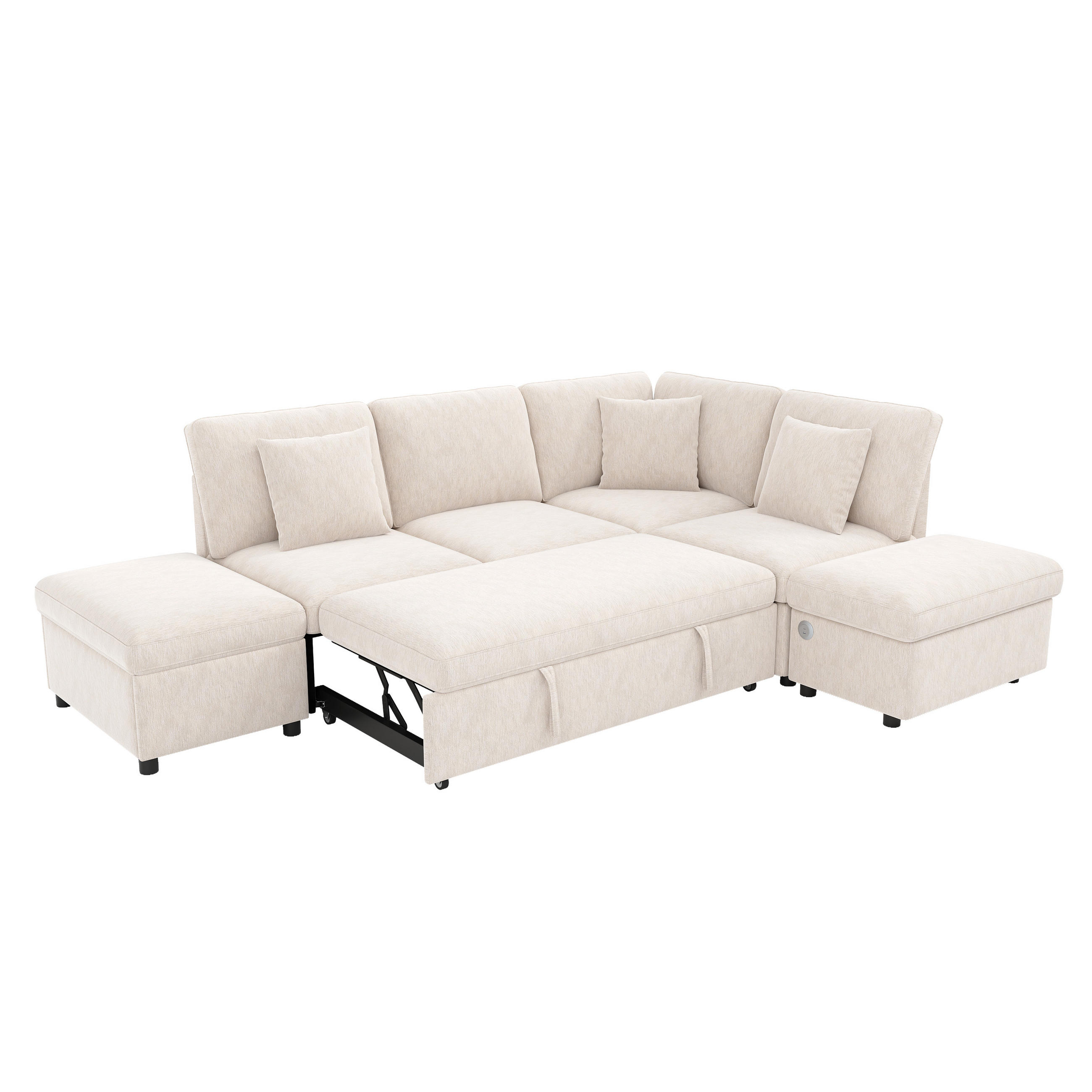 Evryae Ecksofa Beige 247.5x172 cm