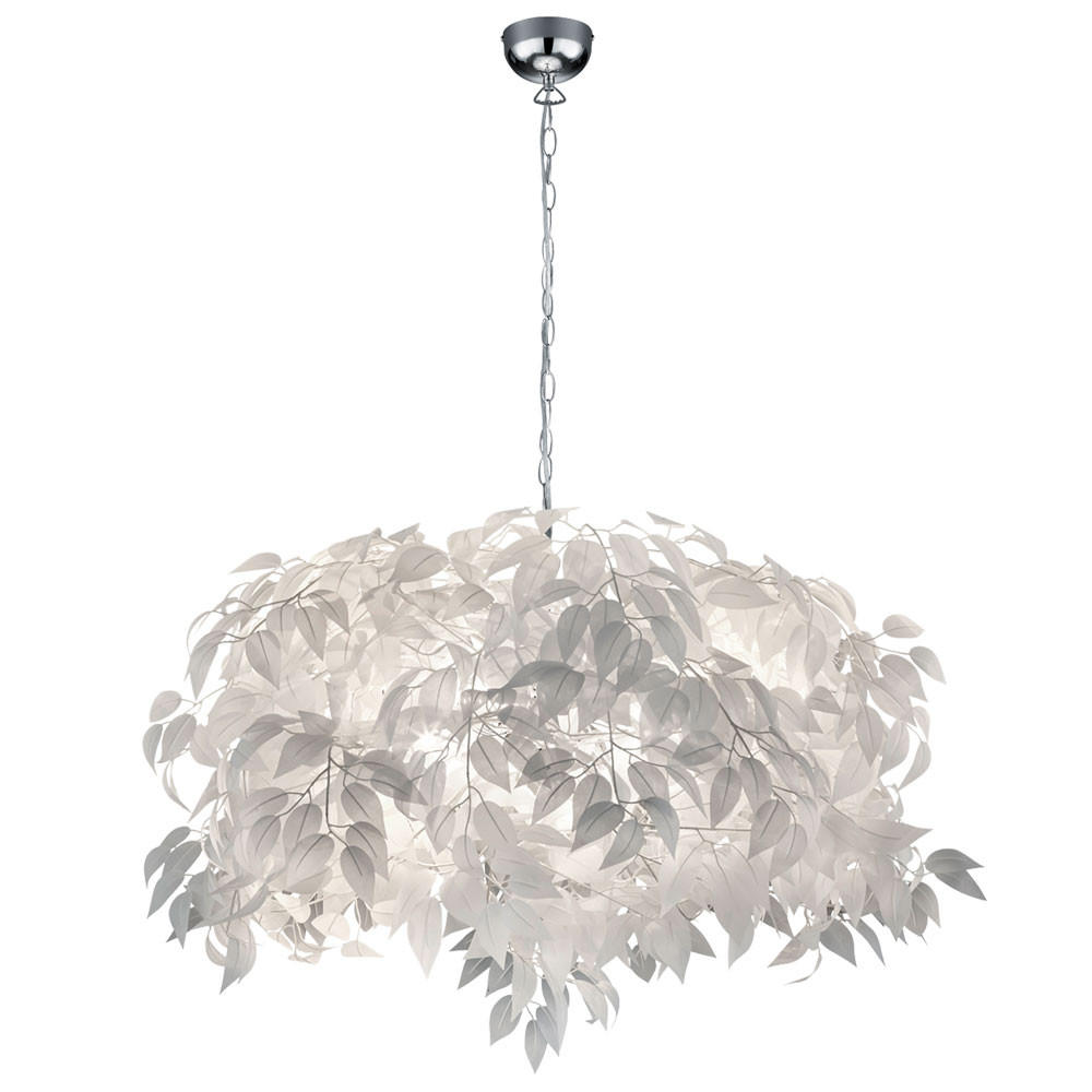 HÄNGELEUCHTE LEAVY Weiß Chrom Blätter - Weiß, Metall (70/70/150cm)