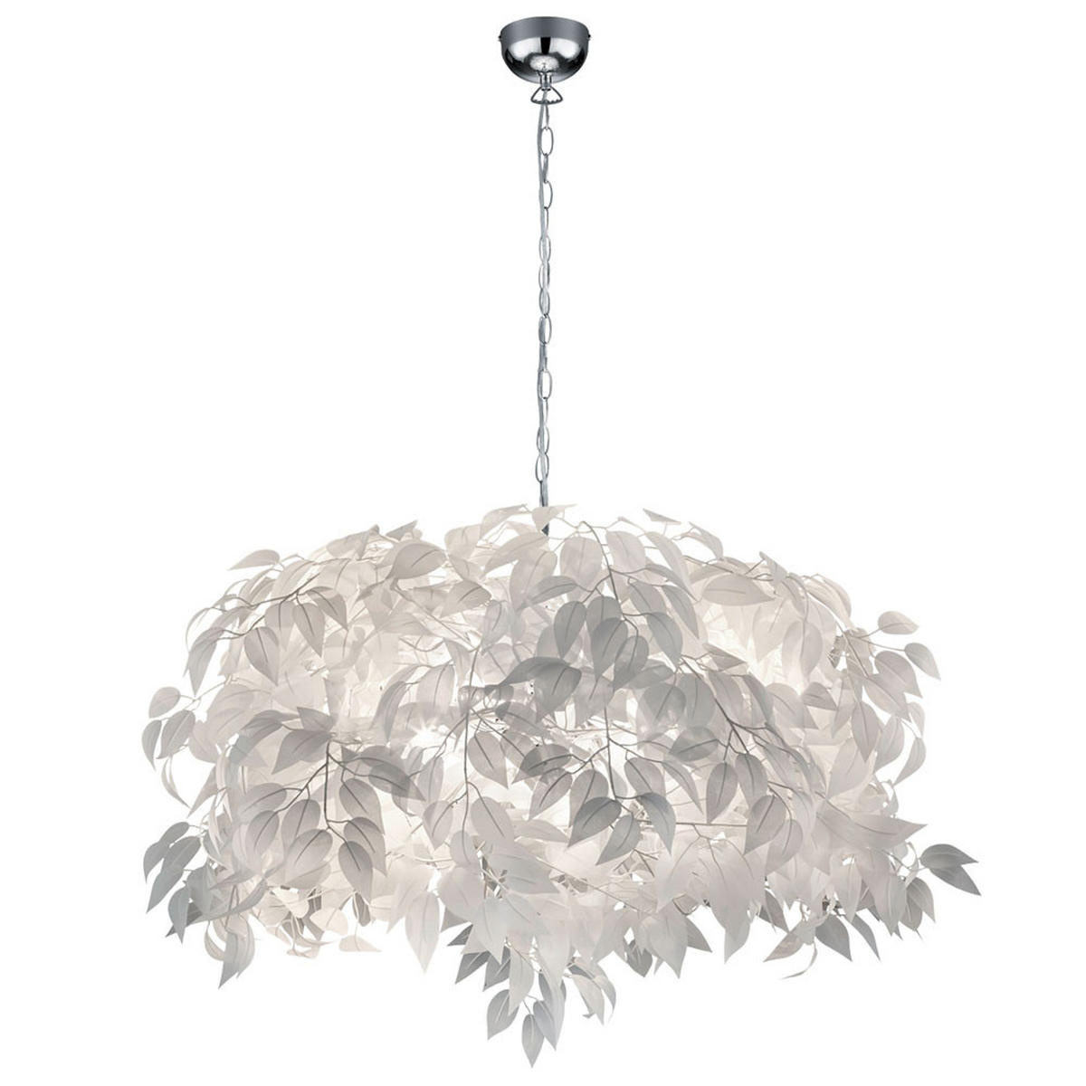 HÄNGELEUCHTE LEAVY Weiß Chrom Blätter - Weiß, Metall (70/70/150cm)