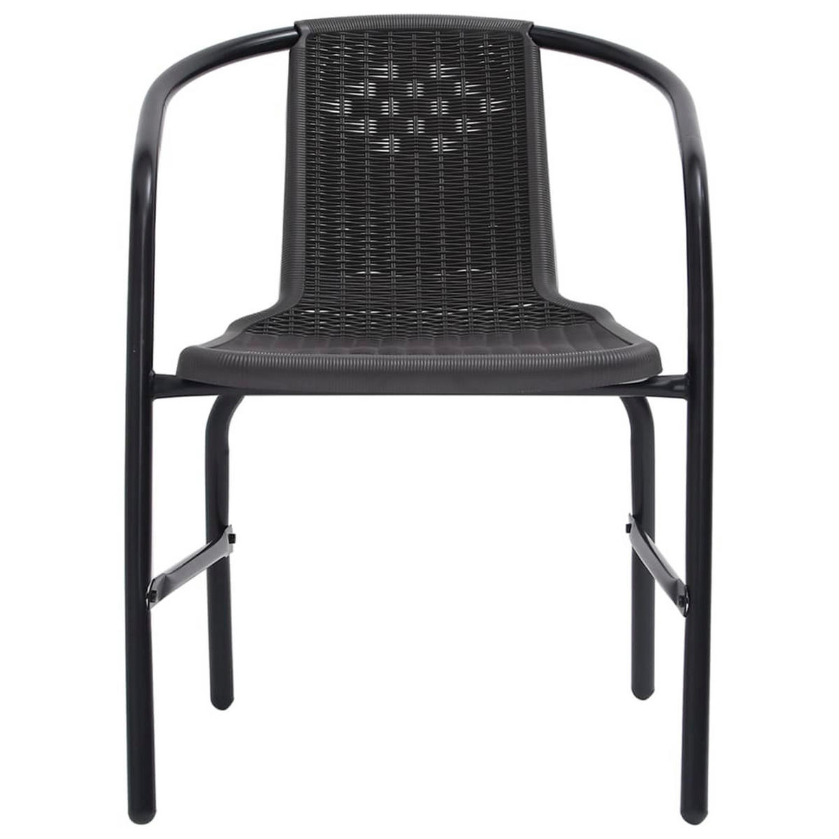 GARTENSTÜHLE 4 Stk. Rattan-Optik Kunststoff und Stahl 110 - Schwarz, Kunststoff (62/74/55cm) - furnicato