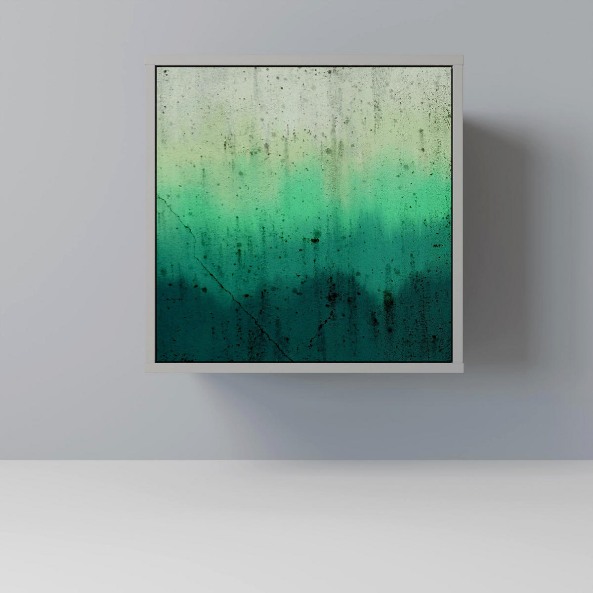 SIDEBOARD NORTHERN LIGHTS, Grau, 57,5x42x77,5 cm, Schräge Buchenholzfüße - Buchefarben/Multicolor, Holzwerkstoff/Buchenholz (57.5/77.5/42cm) - SpaceRebels