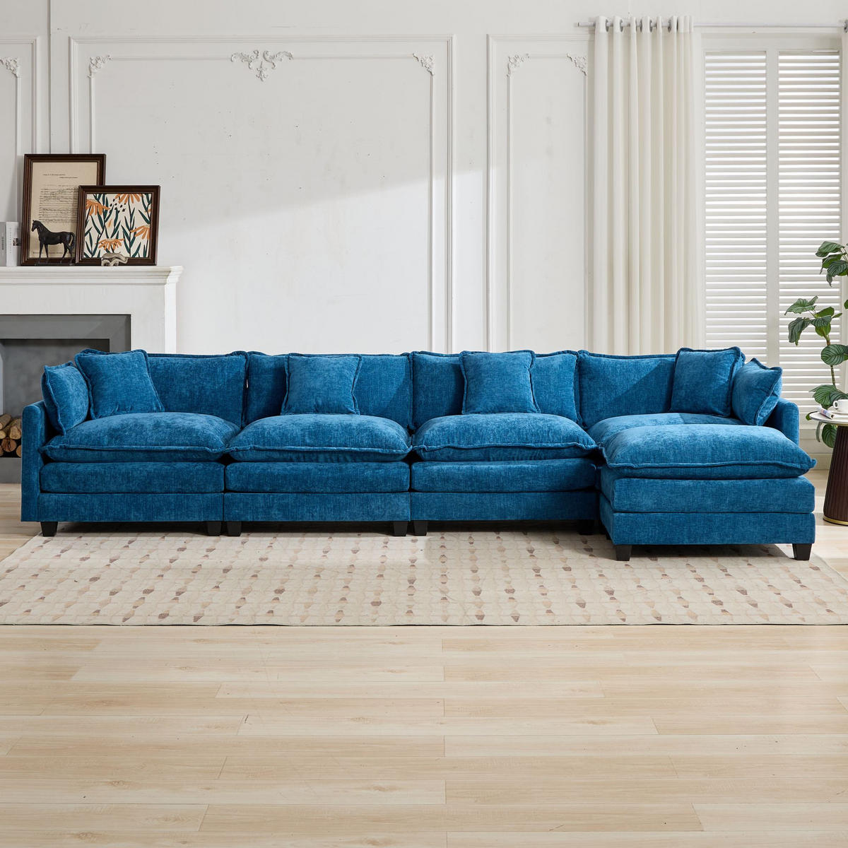 4-SITZER-SOFA DE-33976 modular Blau - Blau, Holzwerkstoff (380/84/75cm) - ComfortXL