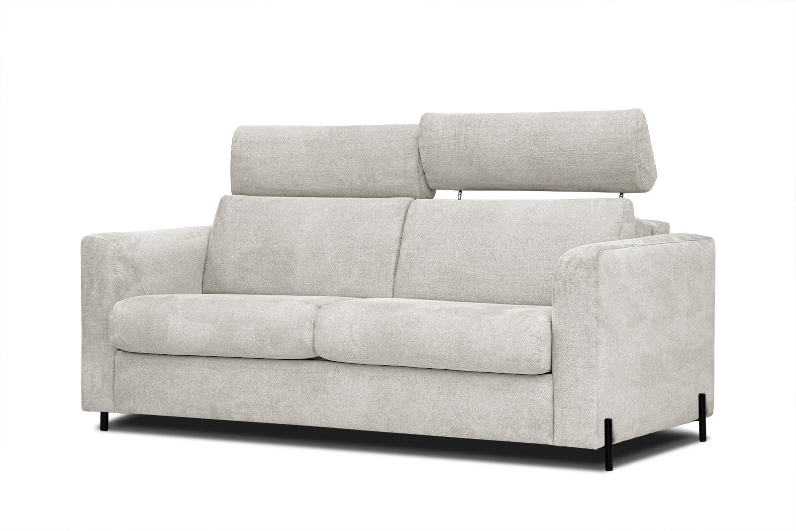 SOFA MEZO 3-Sitzer mit Schlaffunktion, ecru - Ecru/Schwarz, Holz/Textil (232/90/107cm) - Courtois Laville
