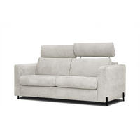 SOFA MEZO 3-Sitzer mit Schlaffunktion, ecru - Ecru/Schwarz, Holz/Textil (232/90/107cm) - Courtois Laville