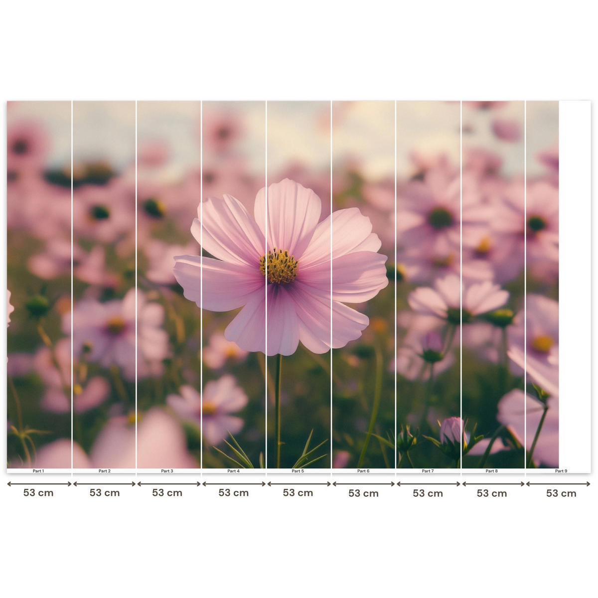 TAPETE - Blumen - Lila - Unscharf - 450x300 cm - Rosa, Papier (450/300cm) - OnlyWow