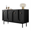 Sideboard LIBERTY 4D auf Holzbeinen schwarz - Schwarz, Holzwerkstoff (154/82/39cm) - Lookway