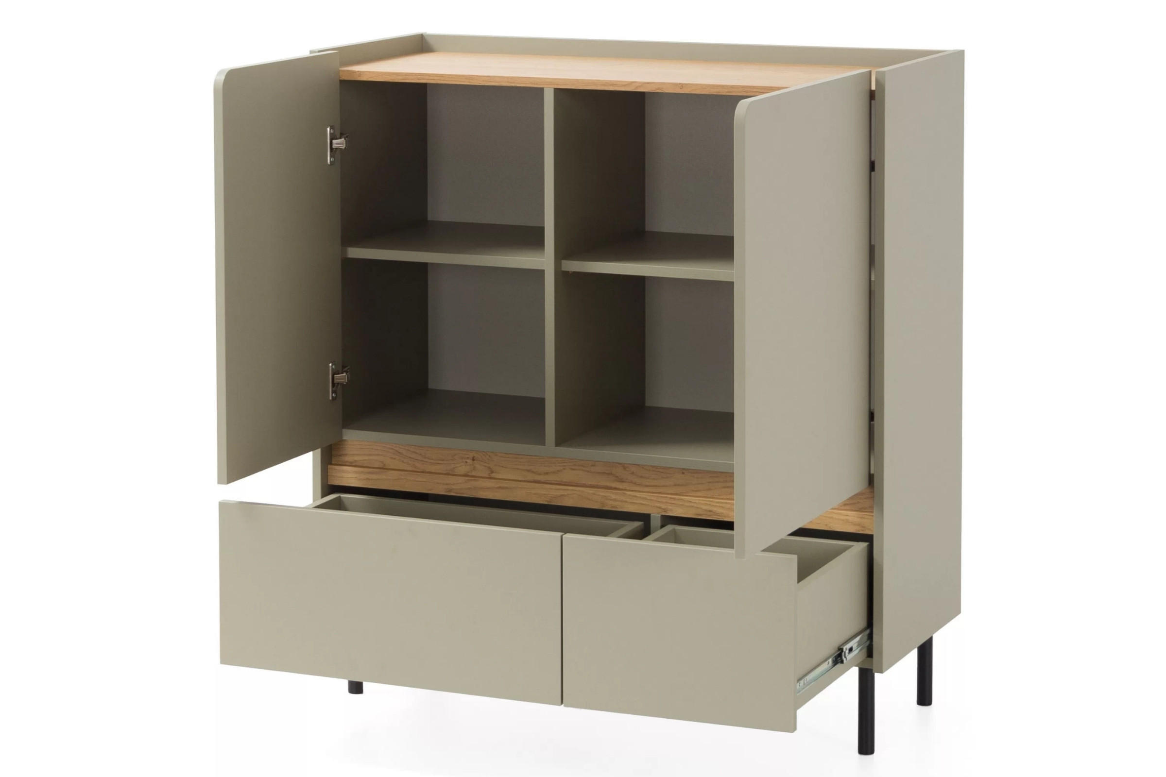 KINDERKOMMODE LIBU 09 95/40/105 in Eukalyptus / Baltic Düne Eiche - Alteiche/Eukalyptusholzfarben, Holzwerkstoff (95/105/40cm) - Deine Möbel 24