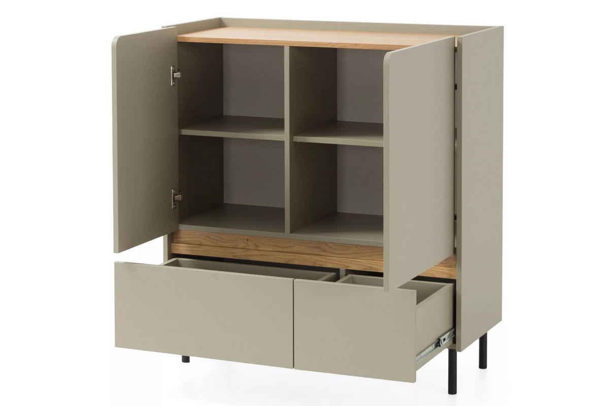 KINDERKOMMODE LIBU 09 95/40/105 in Eukalyptus / Baltic Düne Eiche - Alteiche/Eukalyptusholzfarben, Holzwerkstoff (95/105/40cm) - Deine Möbel 24