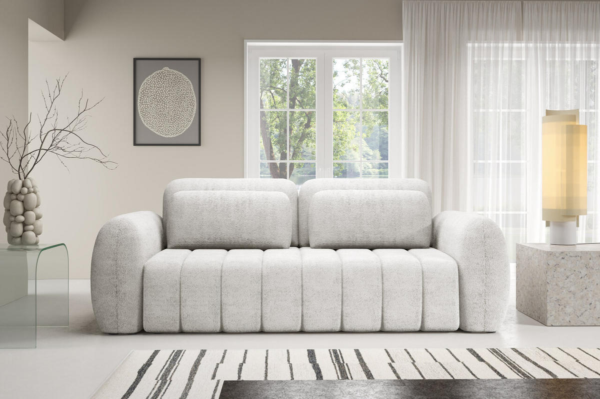 SCHLAFSOFA mit Bettkasten Premium Weiß - Schwarz/Weiß, Holz/Holzwerkstoff (266/95/110cm) - Furnisell