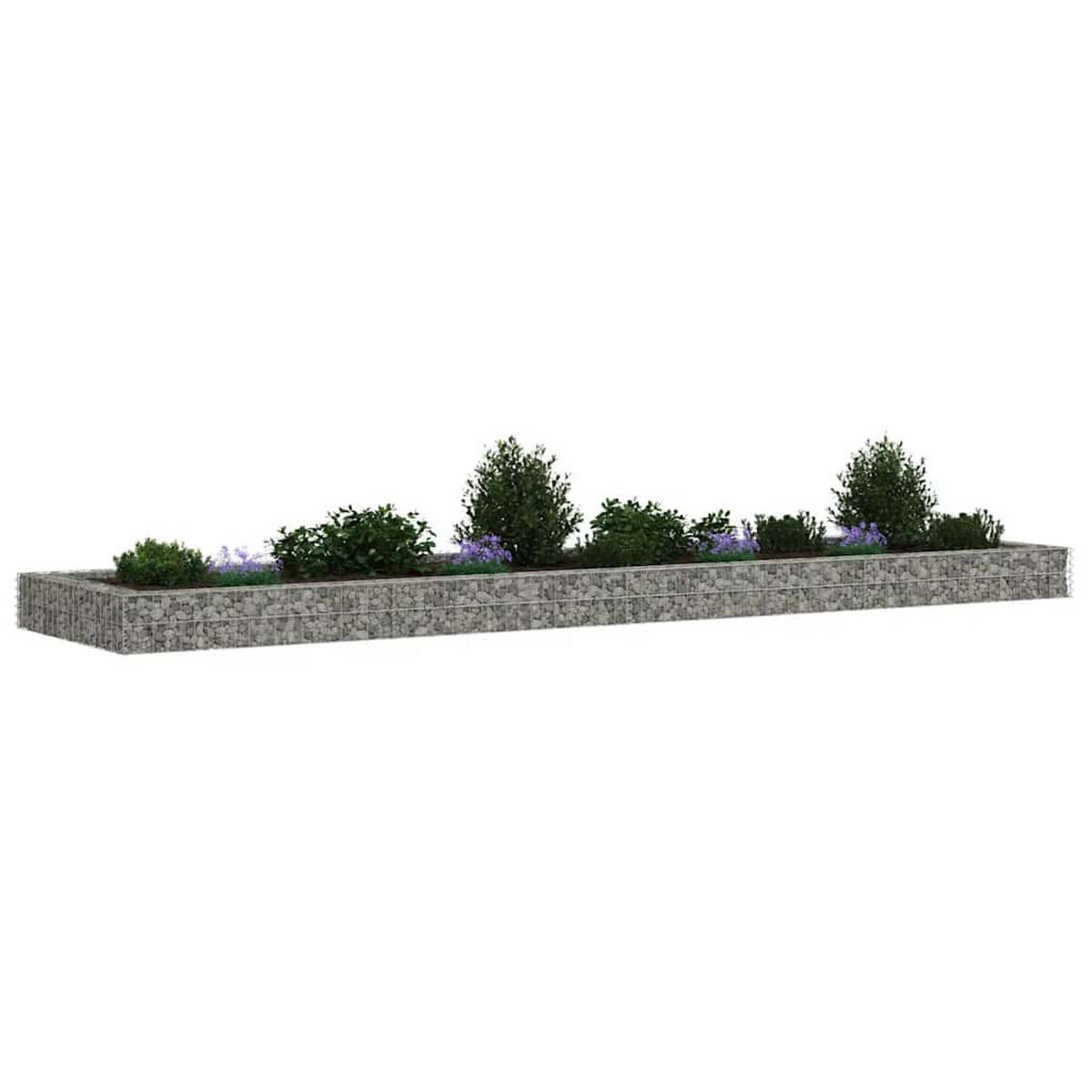 GABIONEN-HOCHBEET Verzinkter Stahl 400x100x20 cm - Silberfarben, Metall (100/20/400cm) - furnicato