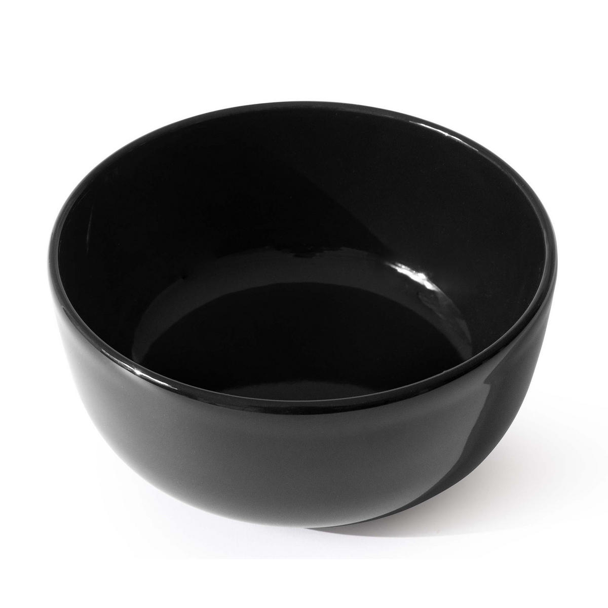 TAFELSERVICE VICTO Schüssel 6 Personen 18-tlg - Schwarz Hochglanz, Keramik (27/2/27cm) - KONSIMO®