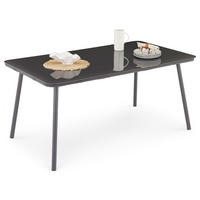 GARTENTISCH VOLONTE - Grau, Glas/Metall (90/160/75cm) - IDIMEX