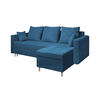 ECKSOFA OTTO mit Bettkasten und Schlaffunktion L-Form, Ottomane Universal - Blau, Textil (230/145cm) - Marpur