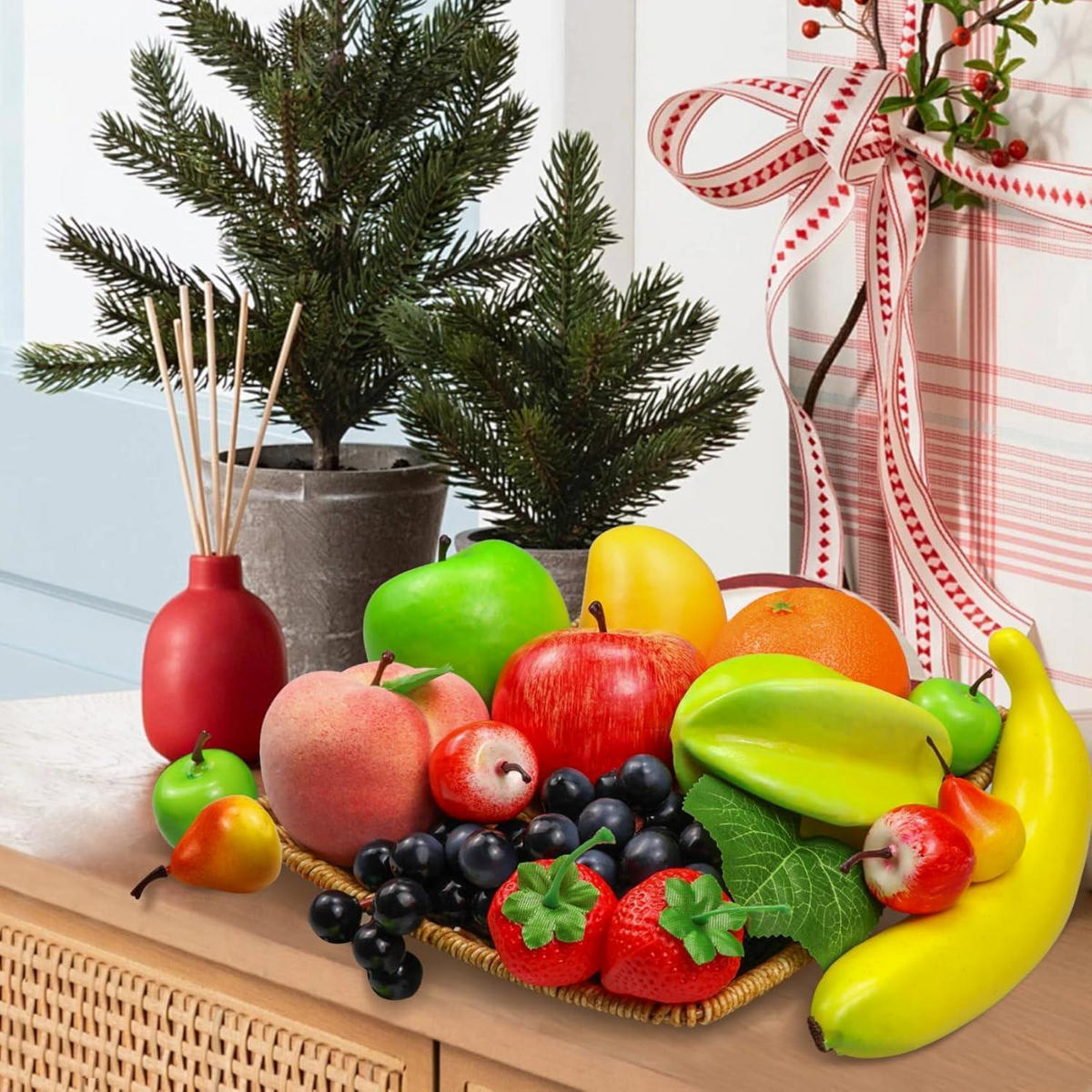 KÜNSTLICHE Früchte 16-teiliges Set - Multicolor, Kunststoff (8.4cm)