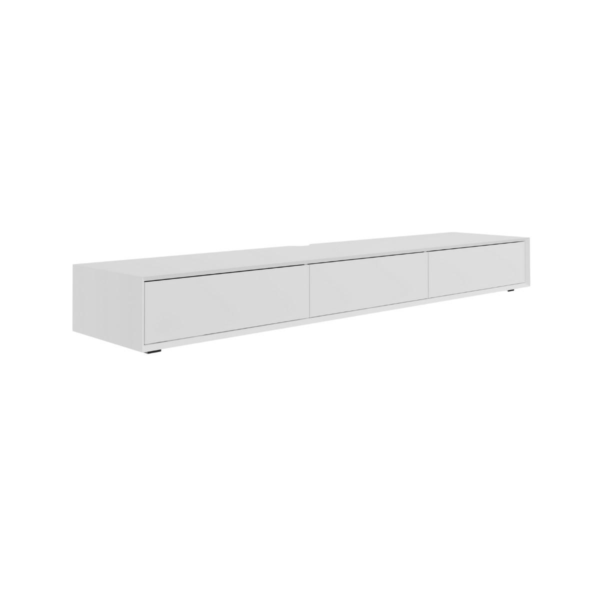 TV-MÖBEL mit 2 Abattants 43/200/22 cm - Weiß, Holzwerkstoff (43/22/46.5cm) - Calicosy