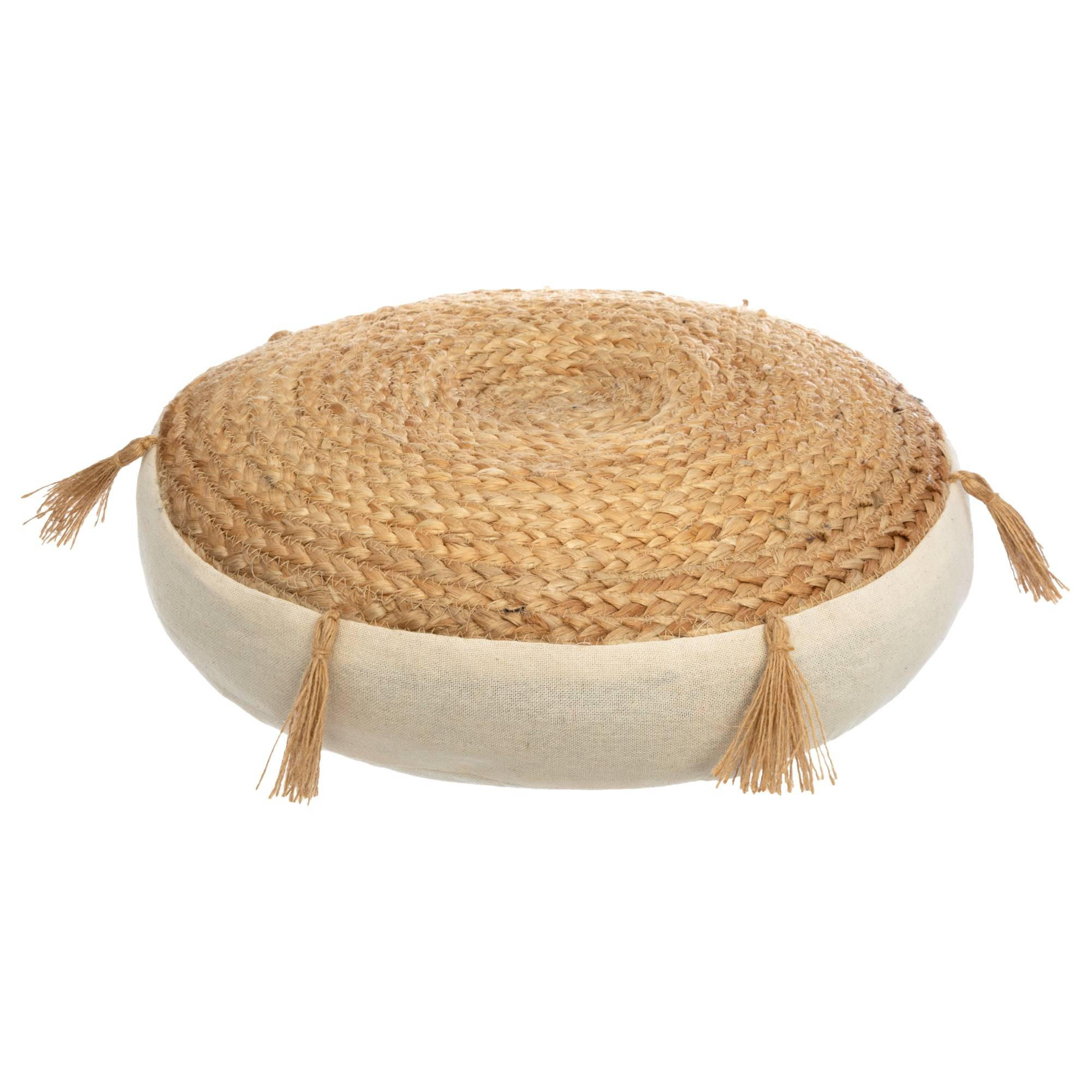 SITZKISSEN Ritual Ø 38 cm - Beige, Naturmaterialien (38/38cm) - Atmosphera Createur d´interieur