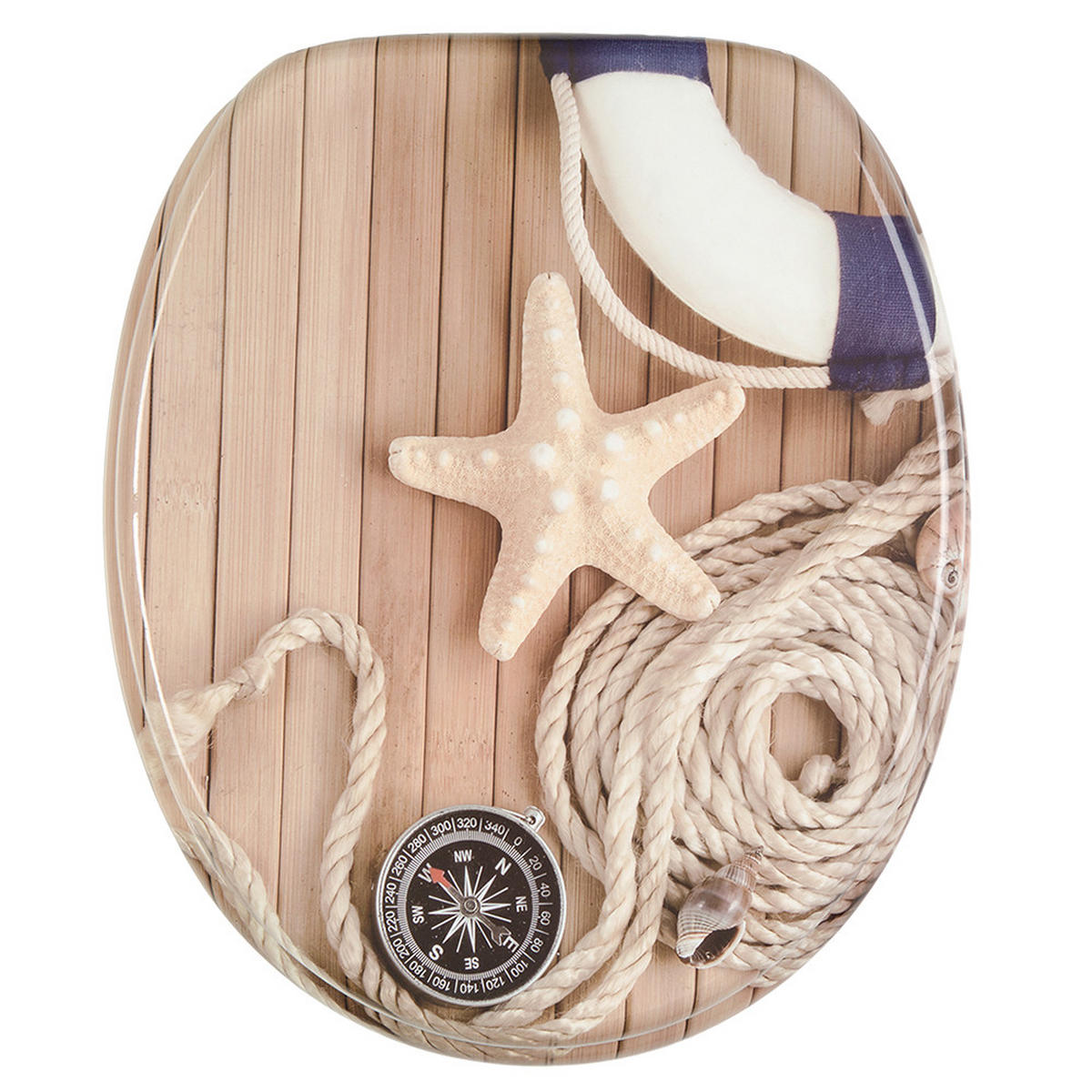 WC-SITZ Maritime - Braun, Holzwerkstoff (38/6/47cm) - Sanilo