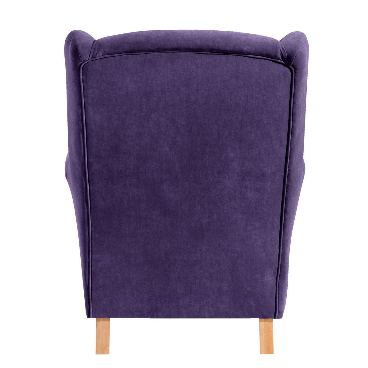 OHRENSESSEL Karlen Bezug Veloursstoff Buche natur / violett - Violett/Buchefarben, Kunststoff (86/103/77cm) - 58aufmkessel