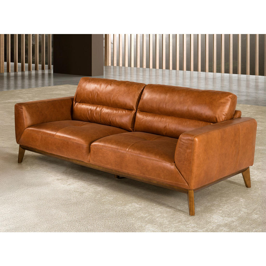 Thumbnail - Angel Cerda Sofa, Walnuss, Braun, Leder, 216x86x96 cm, Wohnzimmer, Sofas & Couches, Sofas, 3-Sitzer Sofas