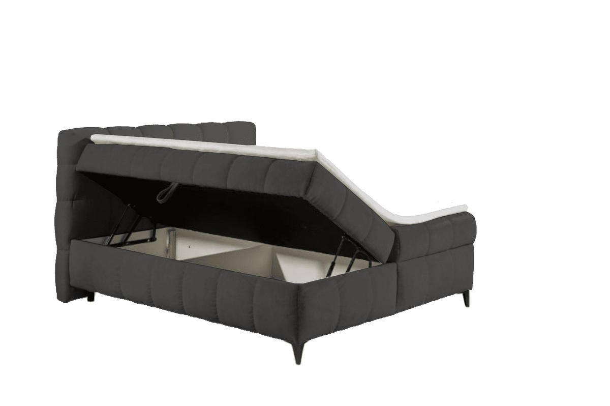 BOXSPRINGBETT 180x200 inkl. Topper, Matratze unde Bettkasten - Beige/Anthrazit, Holz/Holzwerkstoff (180/200cm) - ed exciting design