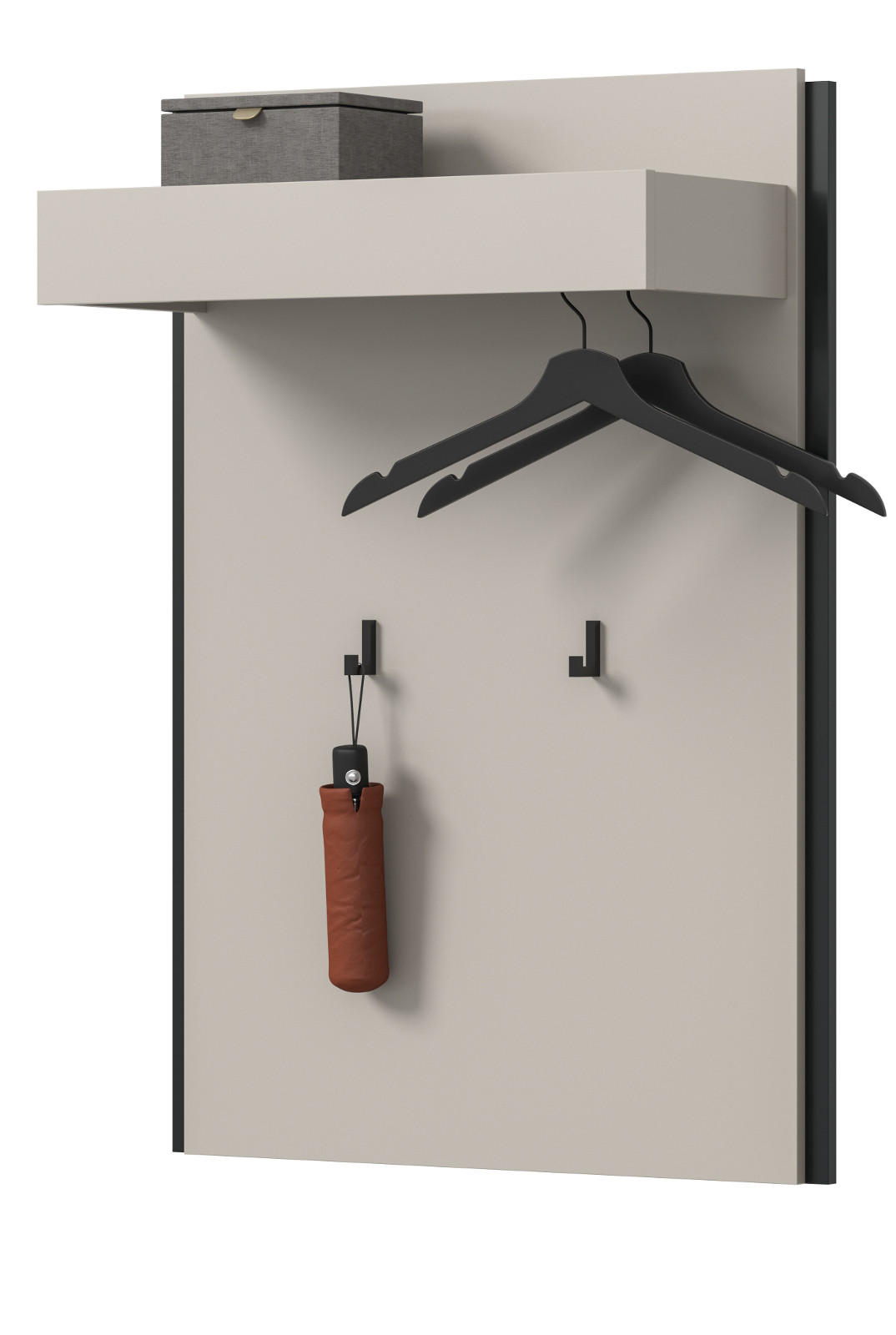 Inn.Furn Garderobenpaneel Kaschmir, Schwarz 75x106x30 cm