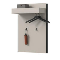 GARDEROBENPANEEL Kaschmir 75 x 106 cm, Wandgarderobe mit Kleiderstange - Kaschmir/Schwarz, Holzwerkstoff (75/106/30cm) - Inn.Furn
