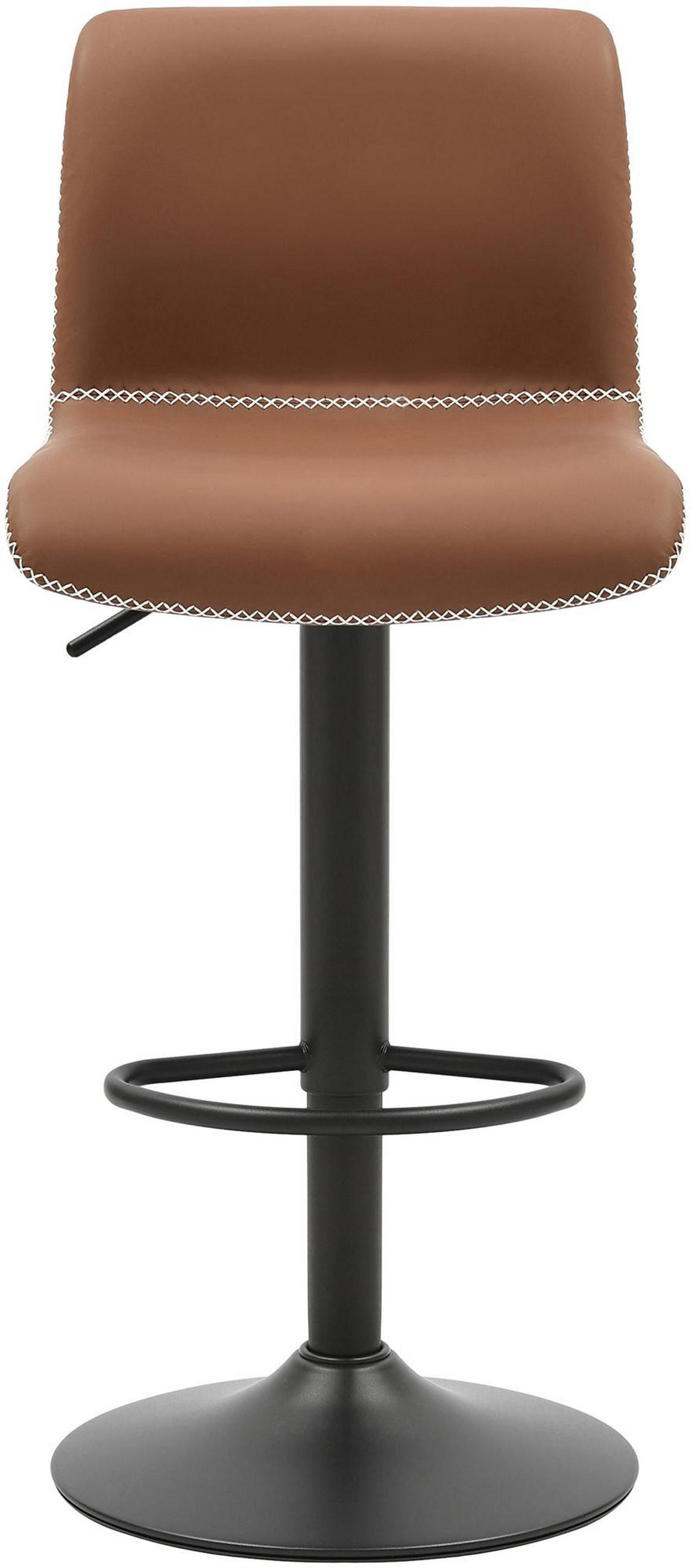 BARHOCKER Ranor Kunstleder Braun - Braun, Leder/Metall (41/85/47cm) - DELUKE