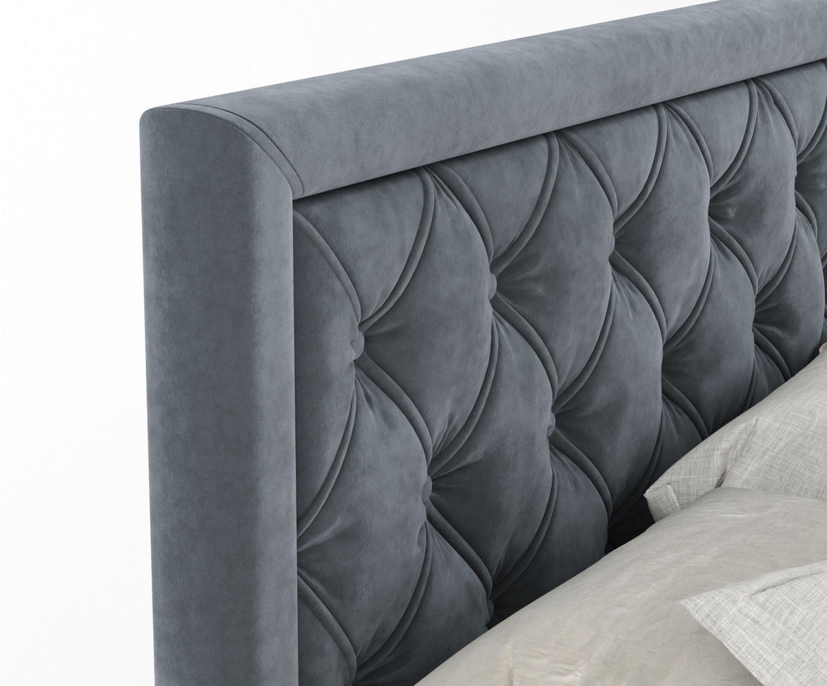 BOXSPRINGBETT Aurelia Grau 160/200 cm - Schwarz/Grau, Holz/Holzwerkstoff (160/200cm) - Maison de Reve