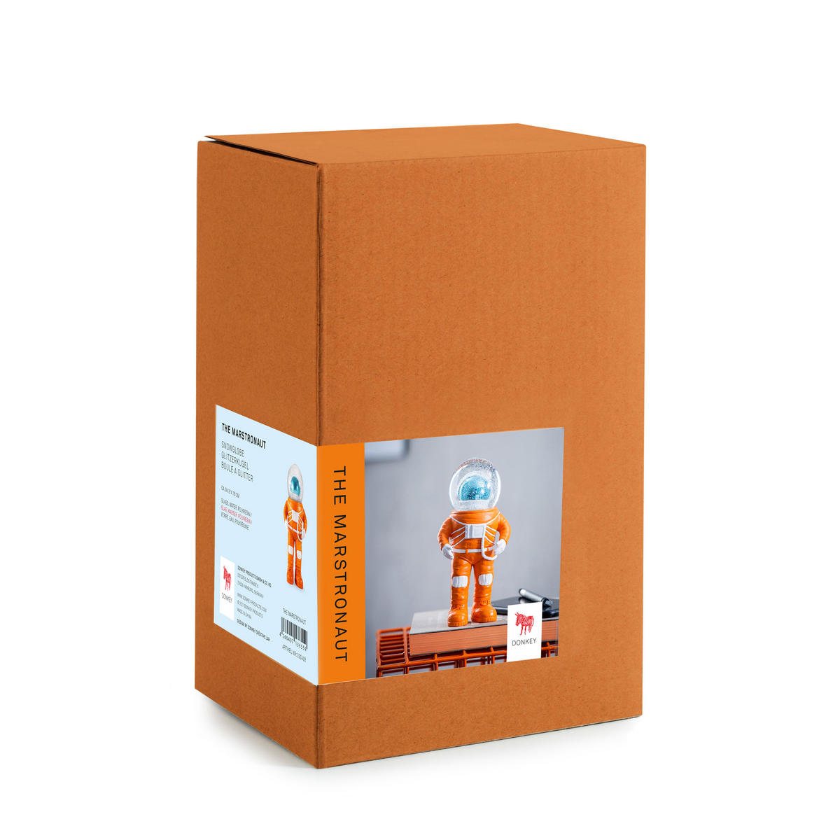 SCHNEEKUGEL Summerglobe Marstronaut, Polyresin, Glas, Orange, 18 cm - Orange, Kunststoff (10/22/13cm) - Donkey Products