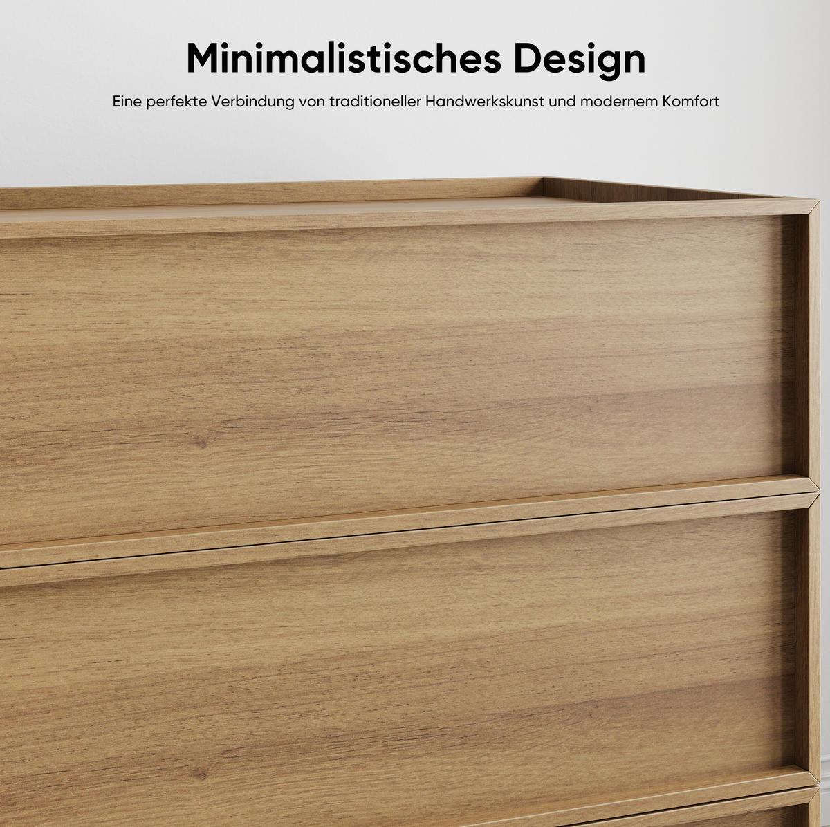 KOMMODE 80/48/78 cm aus MDF und Holzwerkstoff mit 3 grifflosen Schubladen Eichefarben - Nussbaumfarben, Holzwerkstoff (80/78/48cm) - Modenvie