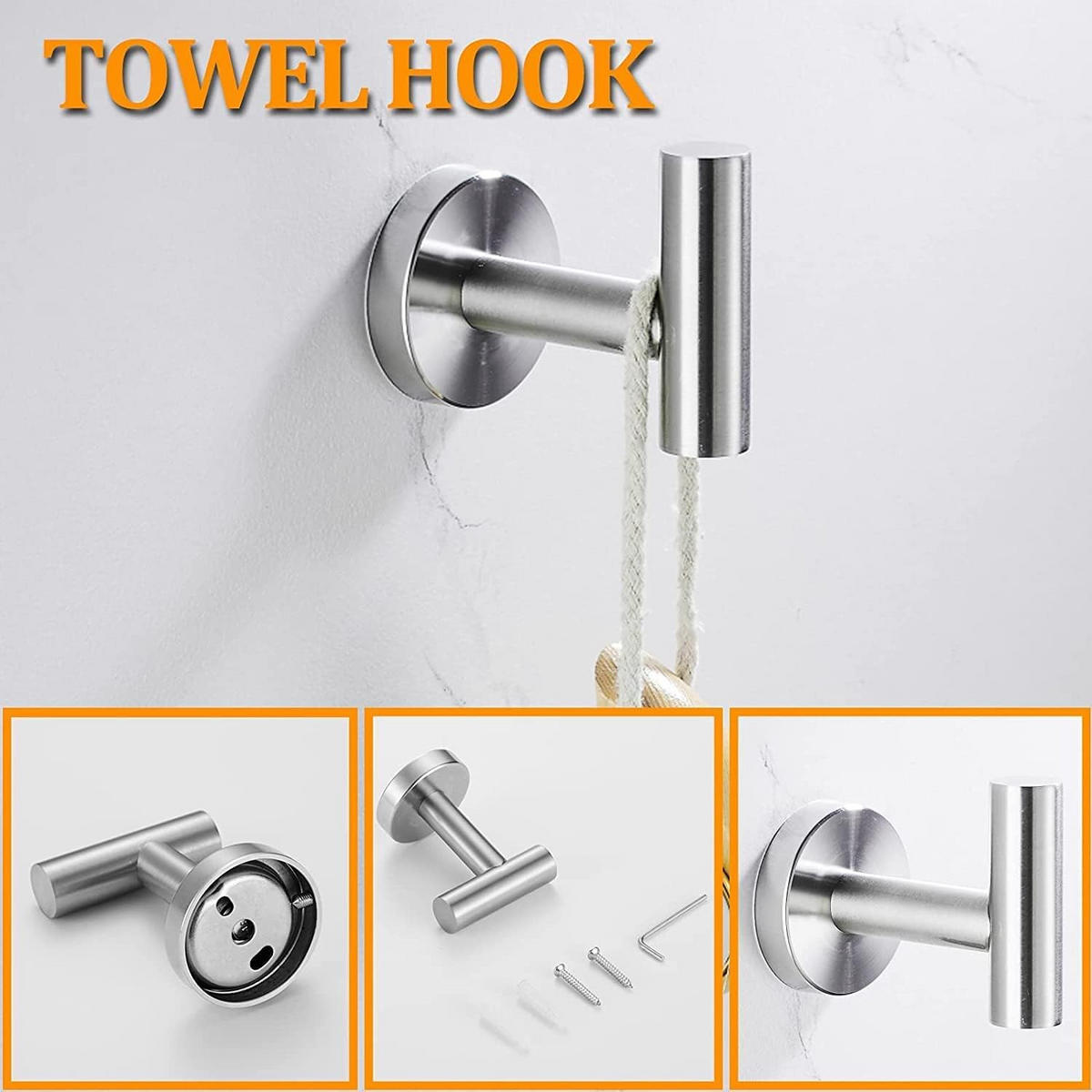 HANDTUCHSTANGE , mit Haken - Transparent, Metall (8.8/5.6/18cm) - BELZ