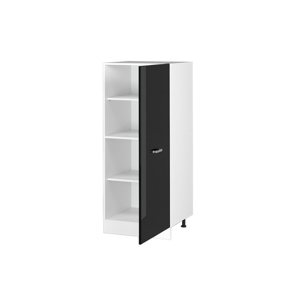 HOCHSCHRANK R-Line Schwarz Hochglanz 60 cm - Schwarz Hochglanz/Schwarz, Holzwerkstoff (60/143/57cm) - Vicco