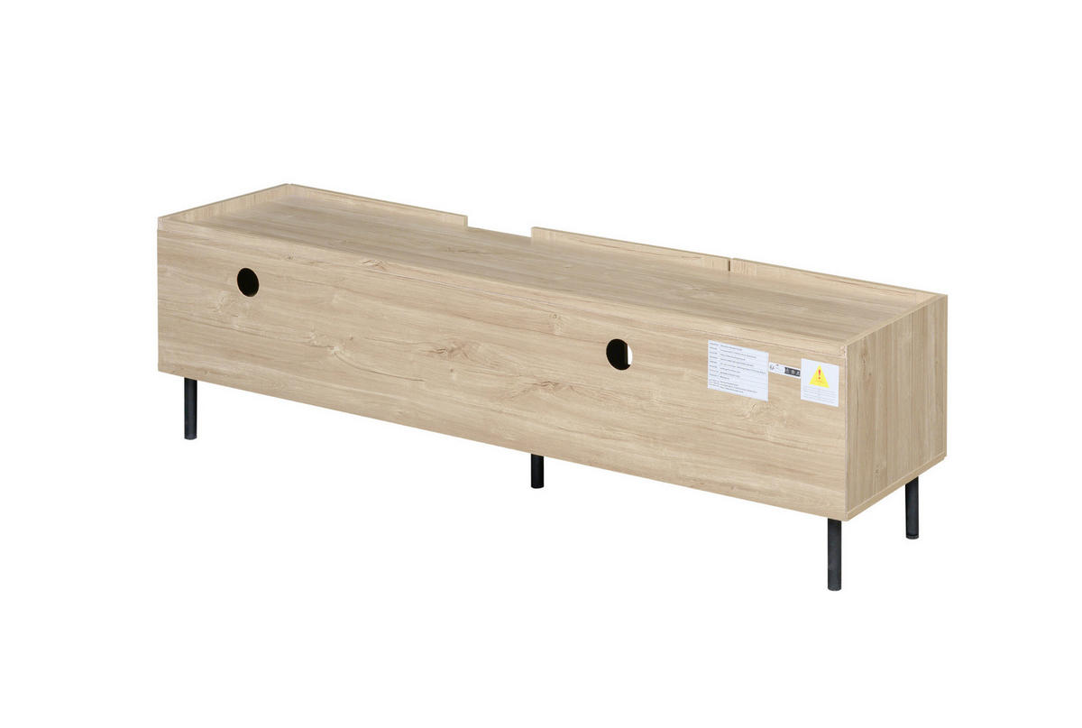 TV-LOWBOARD 160/40/47 cm Natur aus MDF mit Lamellentüren - Hellbraun, Holzwerkstoff (160/47/40cm) - OKWISH