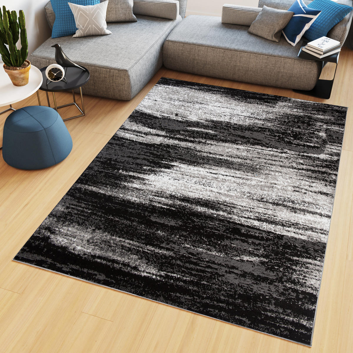 TEPPICH MAYA Creme Verwischt Streifen Meliert 140/200 cm - Creme, Textil (140/200cm) - Tapiso