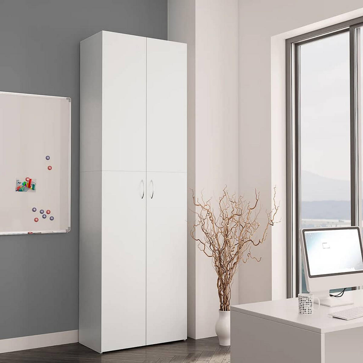 TV-SCHRANK Weiss 60/32/190 Cm Holzwerkstoff - Weiß, Holzwerkstoff (32/190/60cm) - vidaXL