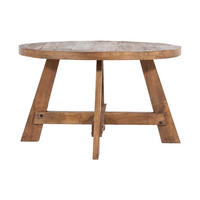 ESSTISCH rund aus Mangoholz 130cm, natürlich - Braun, Metall (130/130/76cm) - Giga Meubel