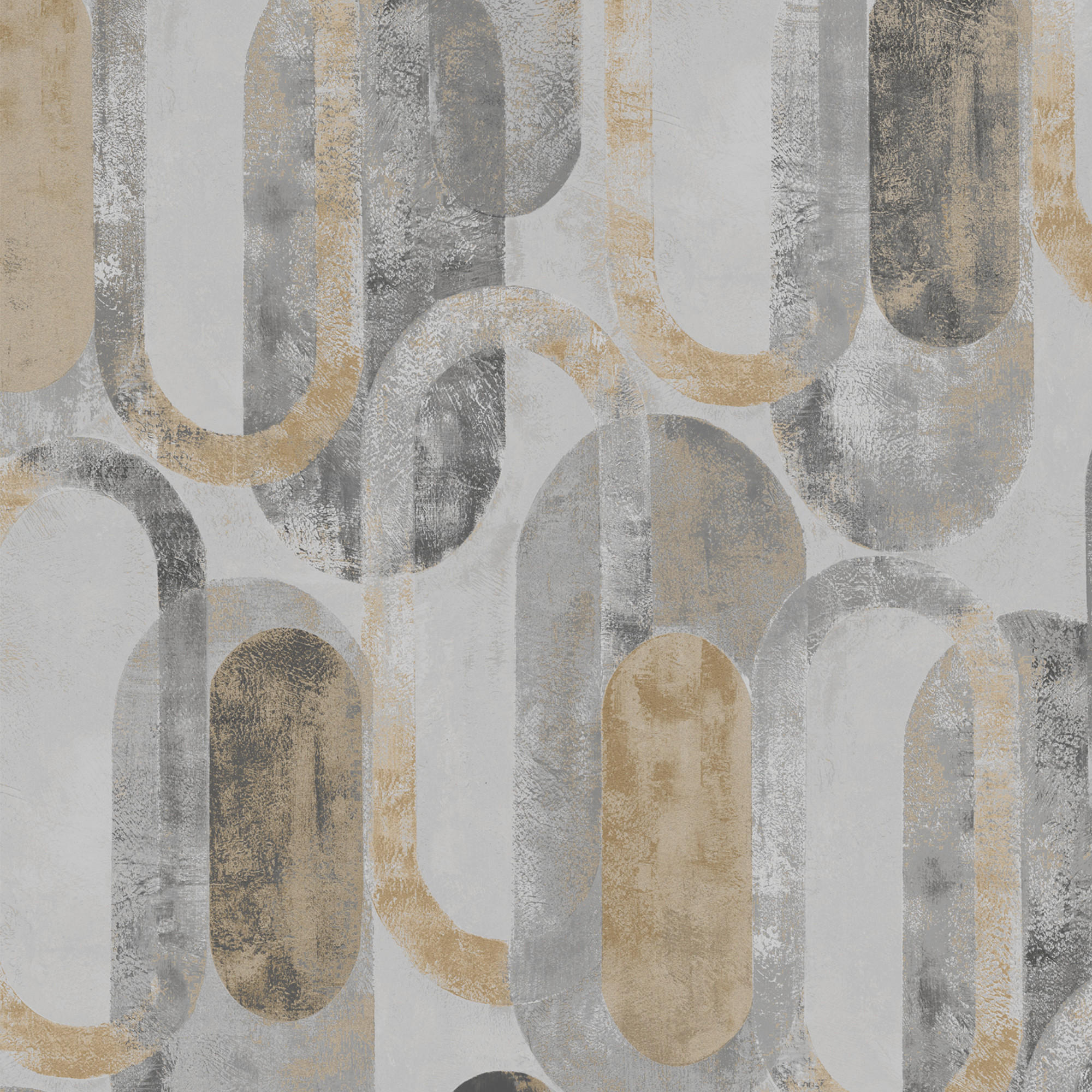 VLIESTAPETE - Ovale Formen Sand Gold - Sandfarben, Papier/Kunststoff (52/1000cm) - Sublime