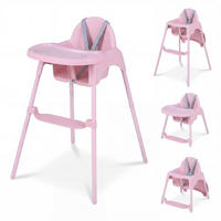 KINDERHOCHSTUHL aus Metall rosa - Pink, Metall (56/56.5/46cm) - COSTWAY