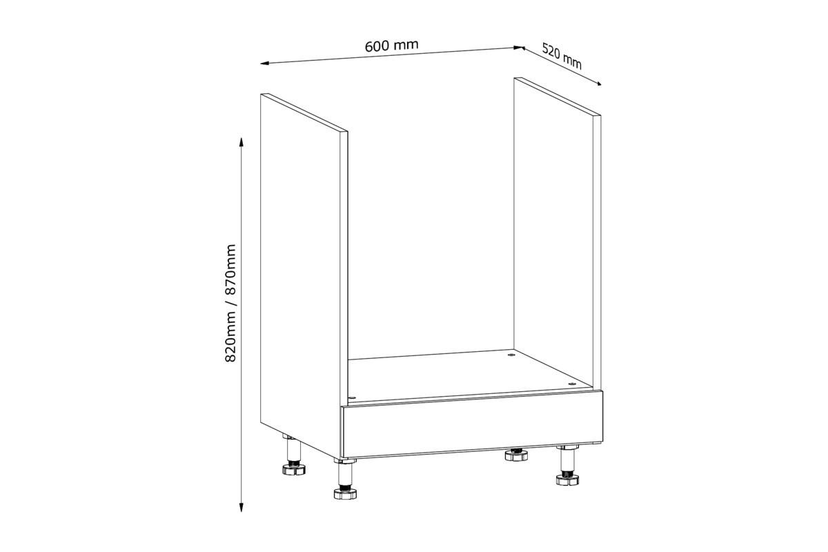 HERDUMBAUSCHRANK D60ZK – Sorento – Sonoma Eiche - Sonoma Eiche, Holzwerkstoff (60/87/52cm) - ROYAL24_MARKT