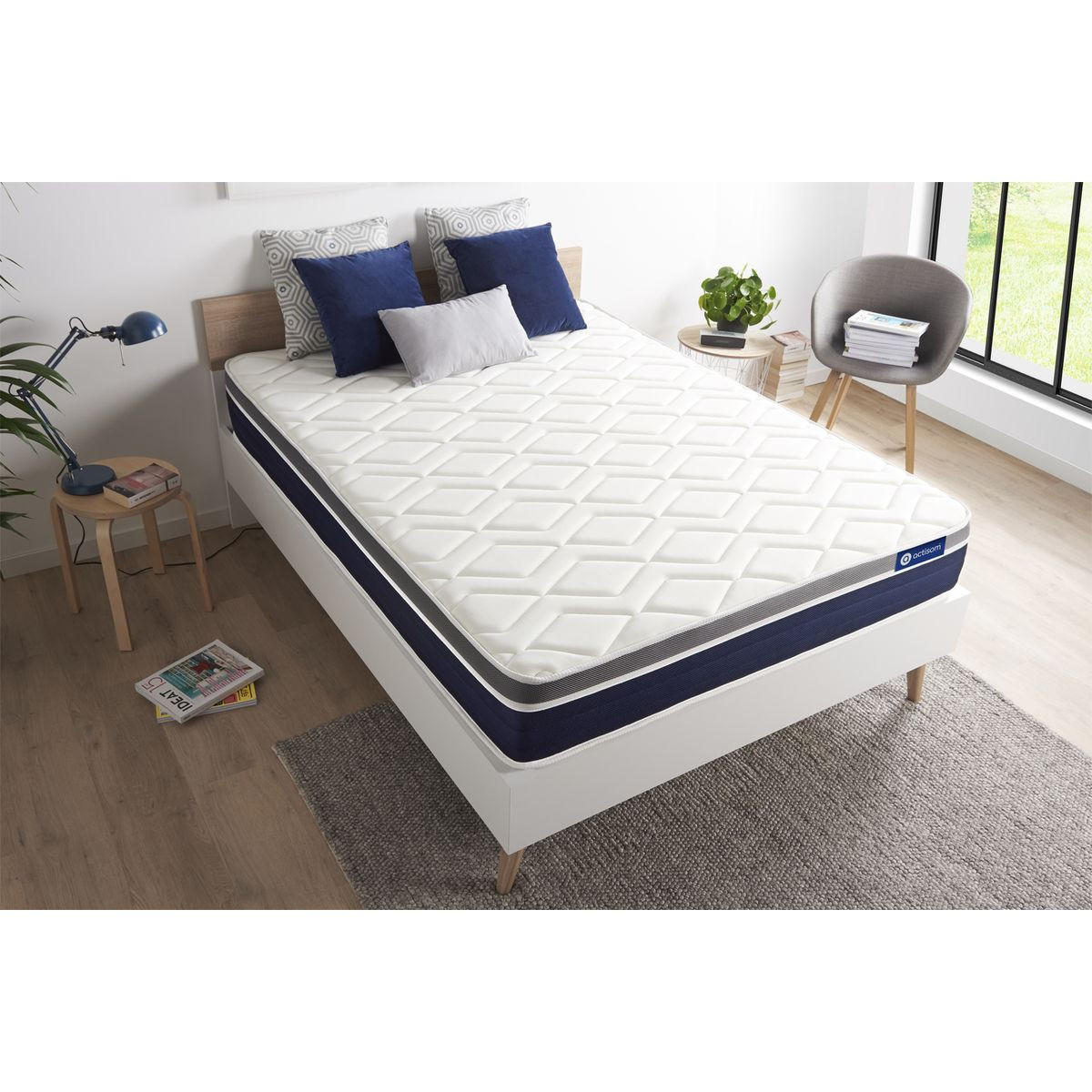 MATRATZE Actilatex confort Latex und Memory-Schaum 100 x 200 cm h2 - Weiß, Textil (100/200cm) - ACTISOM