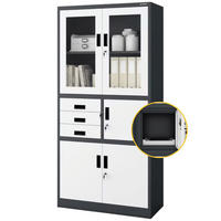 VITRINENSCHRANK abschließbar GEDO mit Tresor 185x90x40cm Anthrazit-Weiß - Anthrazit, Metall (90/185/40cm) - DELUKE