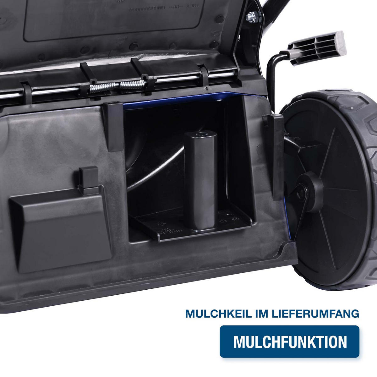 BENZIN-RASENMÄHER LM4623G ES (Mäher/Mulcher mit Radantrieb & E-Start, 3.9 PS Hyundai Motor) - Blau, Metall (52.8/105/138.3cm) - HYUNDAI