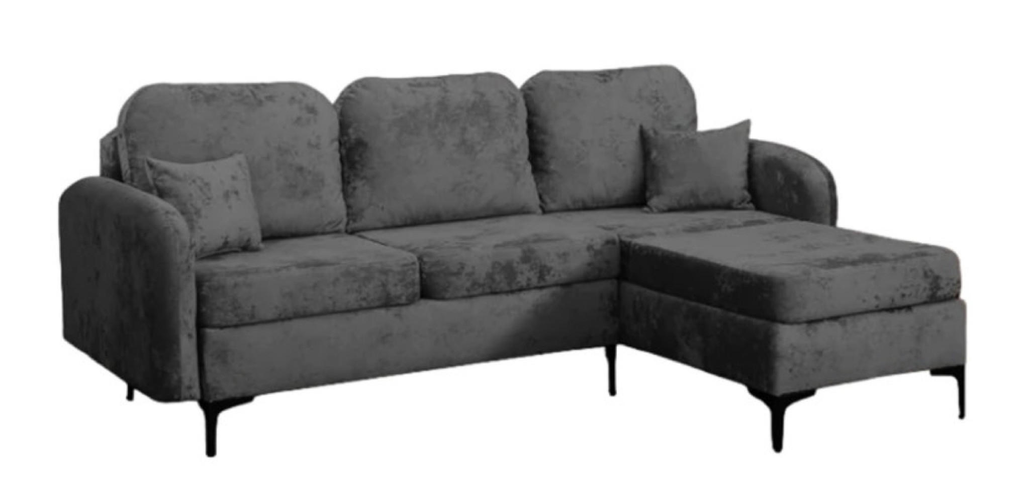 ECKSOFA Grafit VENI L Mit Schlaffunktion Rechts - Graphitfarben, Textil (172/228cm) - Sepro Meble
