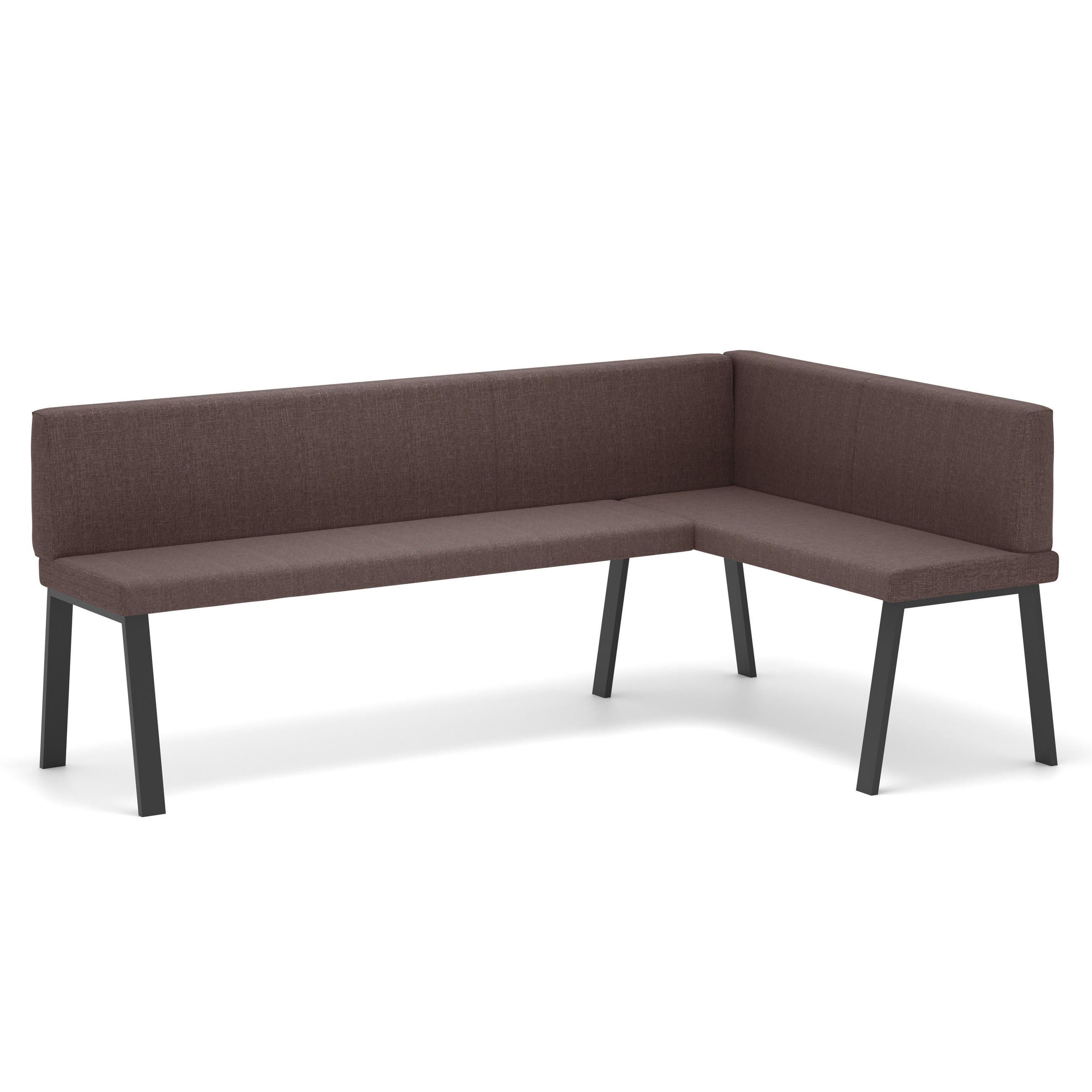ECKBANK rechts MONO Y Webstoff glatt, 168/128 cm Braun - Braun, Textil/Metall (128/168cm) - Idohome
