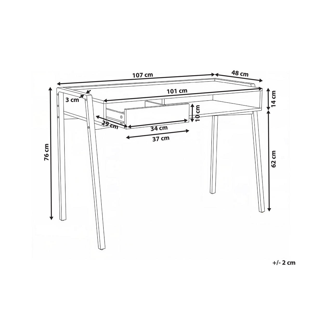 PSACÍ STŮL Bílý 107/48 cm Kofoten - bílá, kompozitní dřevo (48/107/76cm) - Beliani