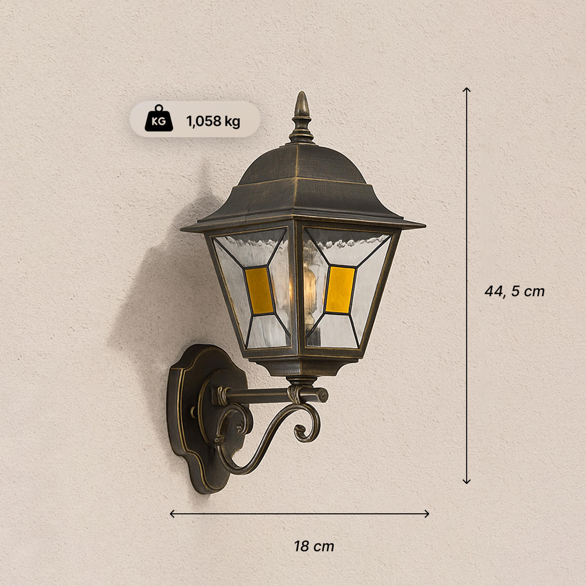 AUSSENWANDLEUCHTE Janel 90981A86 - Schwarz, Metall (18/44.5/25.5cm) - Brilliant