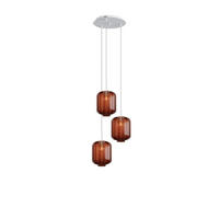 GALERIELEUCHTE Velo 3-flammig Braun Ø 25 cm - Braun/Weiß, Glas (25/25/27cm) - s.luce