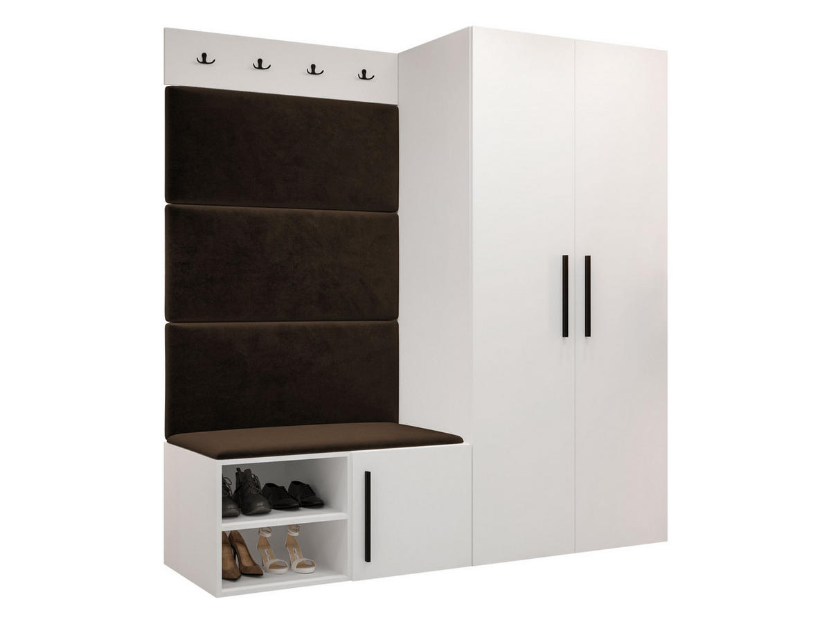 GARDEROBEN-SET Medi I - Schwarz/Braun, Holzwerkstoff/Kunststoff (80/191/50cm) - MIRJAN24