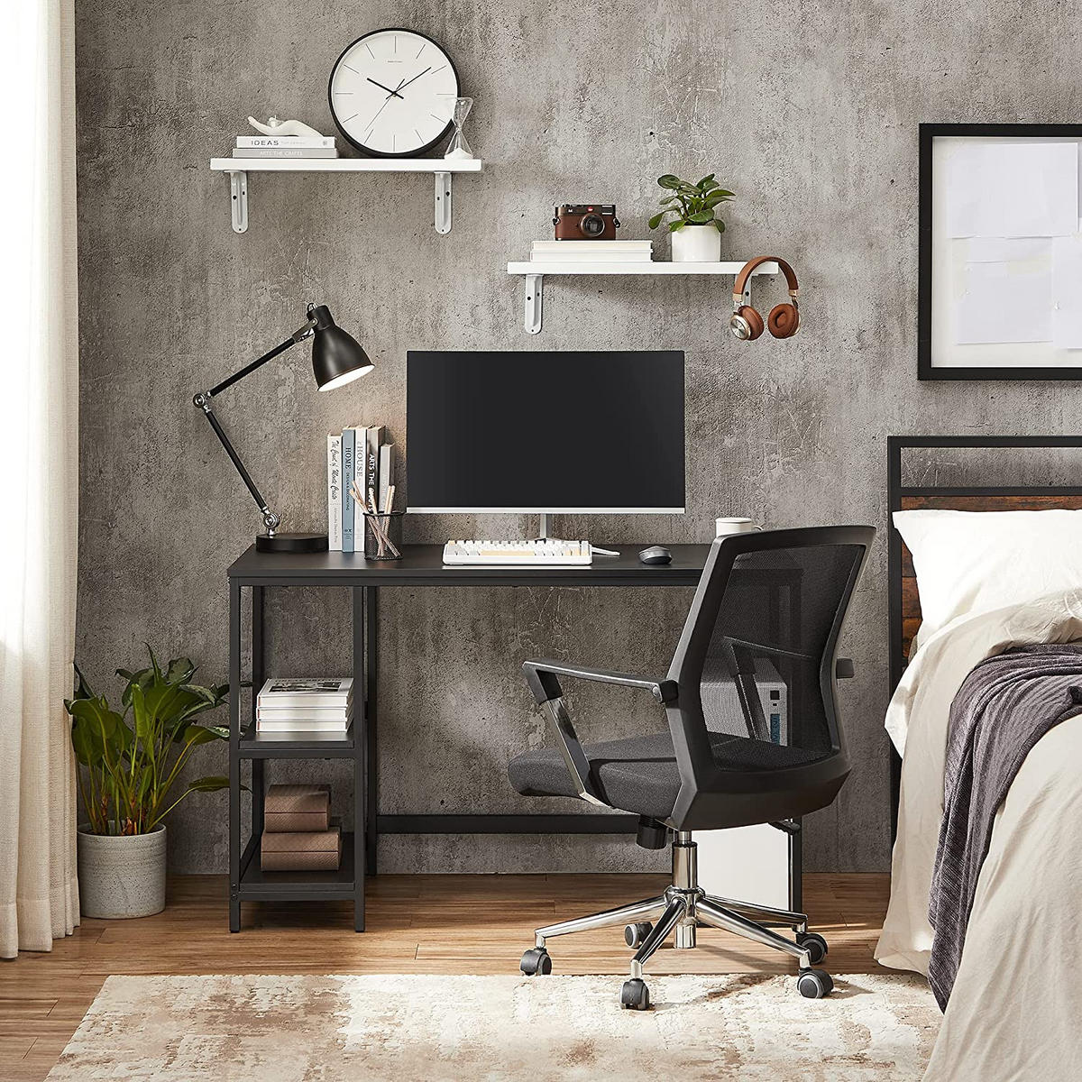 SCHREIBTISCH COMPUTERTISCH - Schwarz, Holzwerkstoff (120/60/75cm) - Hansiro