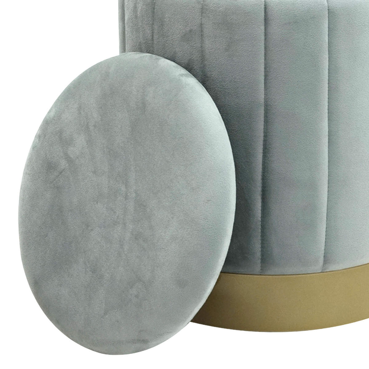 POUF 2er Set Grau 35,5/35,5/44 cm - Grau, Textil (35.5/44/35.5cm) - Mobili Rebecca